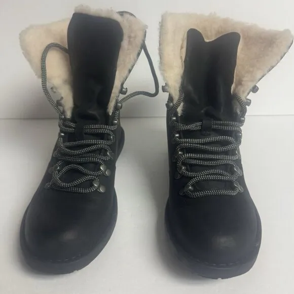 Born Women's Blaine Shearling Bootie Black Size 6.5M