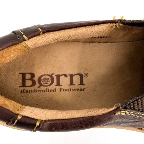 BORN Women's Nampa Slip-Ons Loafers US 7.5 EU 38 Dark Brown Nubuck Leather NIB