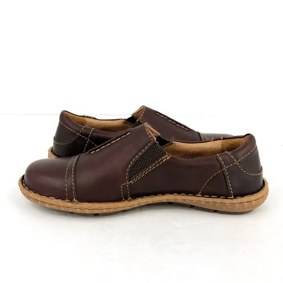 BORN Women's Nampa Slip-Ons Loafers US 7.5 EU 38 Dark Brown Nubuck Leather NIB