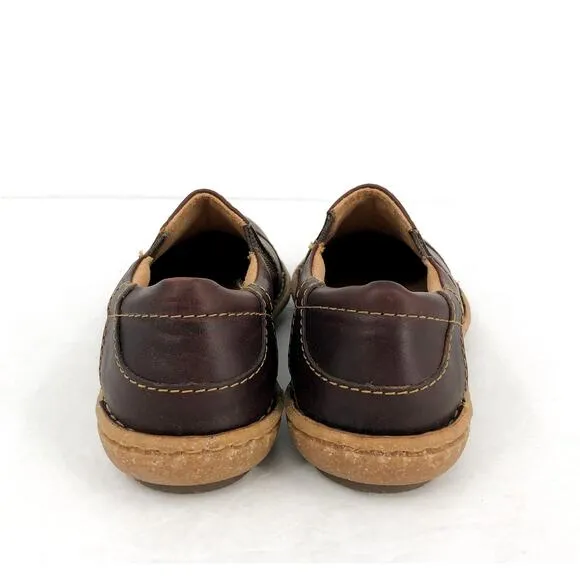 BORN Women's Nampa Slip-Ons Loafers US 7.5 EU 38 Dark Brown Nubuck Leather NIB