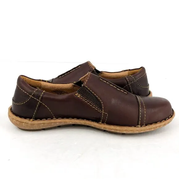 BORN Women's Nampa Slip-Ons Loafers US 7.5 EU 38 Dark Brown Nubuck Leather NIB