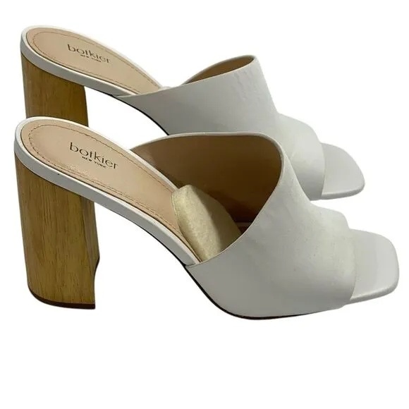 Botkier Ross Block Heel Slide Sandal White Size 8.5
