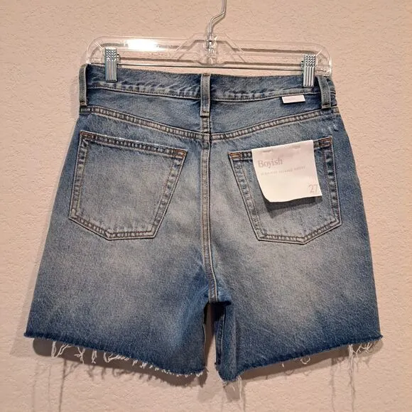 Boyish Anthropologie The Monty High-Rise Cut-Off Jean Shorts City Girl NWT 27