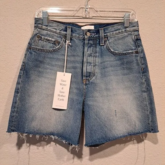 Boyish Anthropologie The Monty High-Rise Cut-Off Jean Shorts City Girl NWT 27