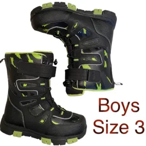 Boys Snow Boots Quest Menace Boys Snow Boot Black Green