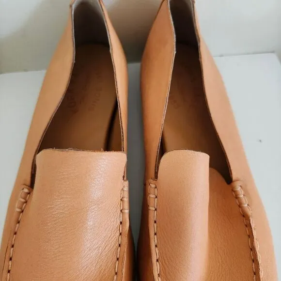 Brand New Kork-Ease &quot;Meg&quot; Moc Toe Nappa Leather Loafers Orange Sz. 9.5 $160