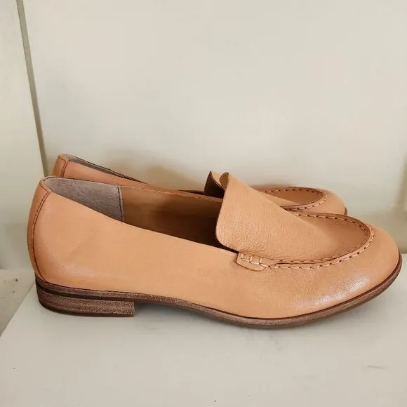 Brand New Kork-Ease &quot;Meg&quot; Moc Toe Nappa Leather Loafers Orange Sz. 9.5 $160