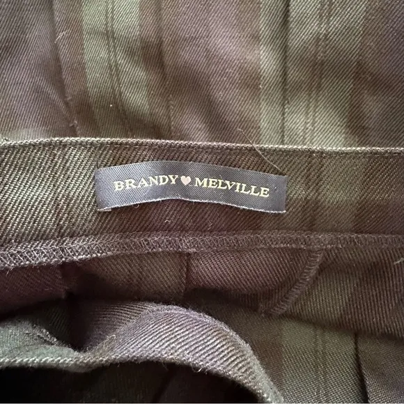 Brandy Melville Academy Dana Double Buckle Plaid Pleated Wrap Micro Skirt OS