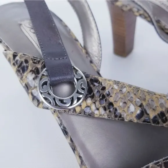 Brighton Rivoli Sling Back Snakeskin Heels