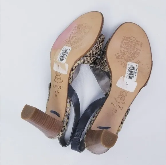 Brighton Rivoli Sling Back Snakeskin Heels