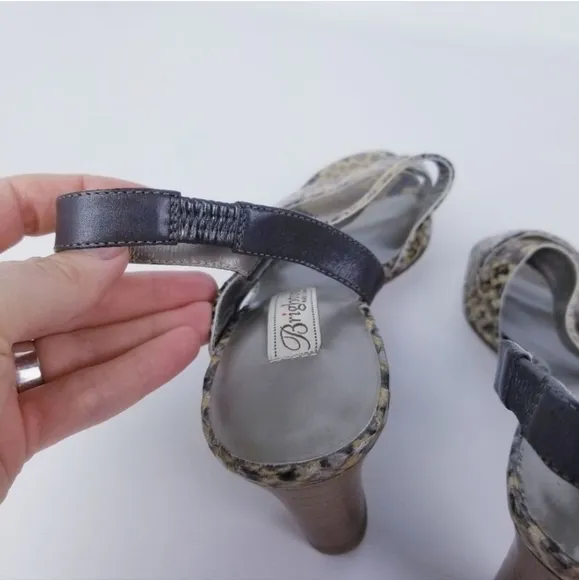 Brighton Rivoli Sling Back Snakeskin Heels