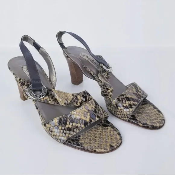 Brighton Rivoli Sling Back Snakeskin Heels