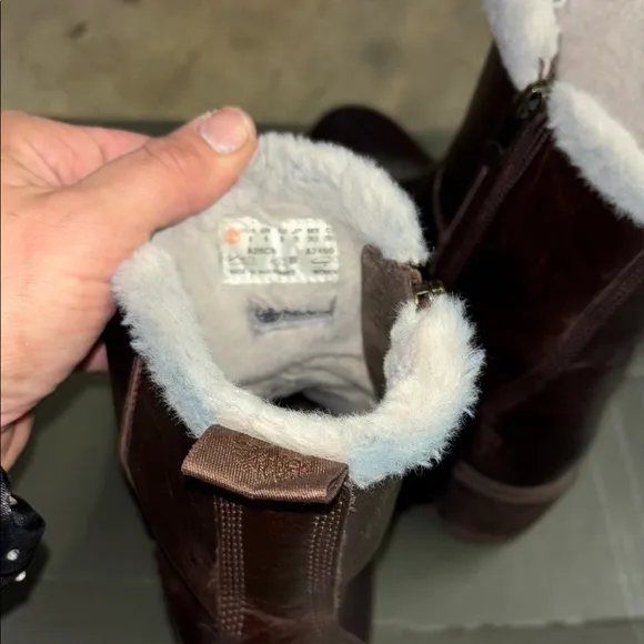 Brown Leather Ankle Boots with Shearling Lining