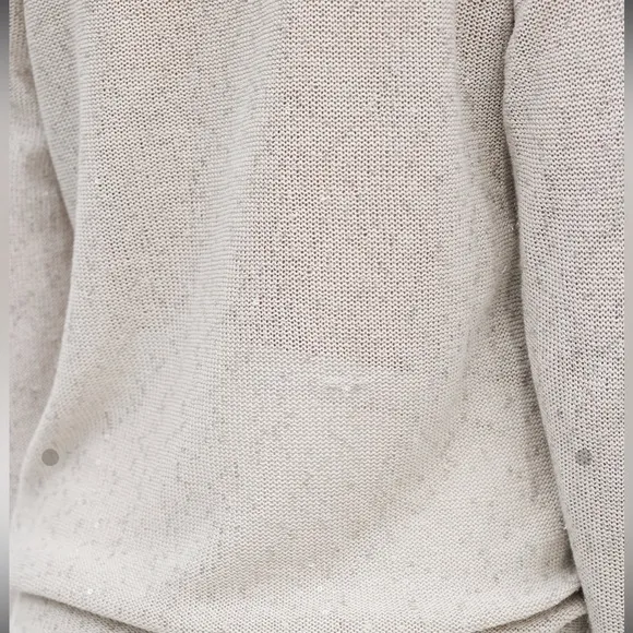 BRUNELLO CUCINELLI LINEN SILK OFF SHOULDER SWEATER SIZE MEDIUM