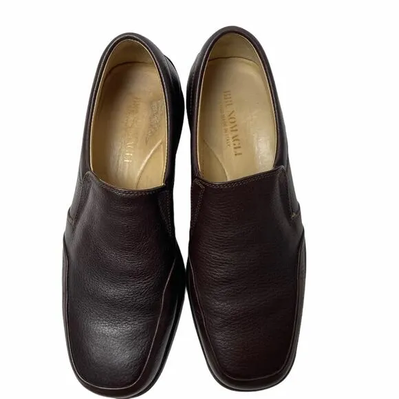 Bruno Magli Ashton Grained Leather Slip On Loafers Men's Brown Size 7.5
