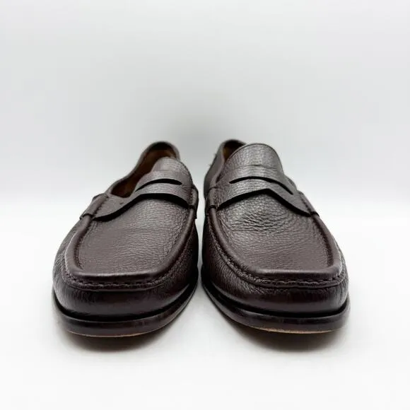 Bruno Magli Mens Tonio Loafer Size 8M Dark Brown Leather Almond Toe Slip On