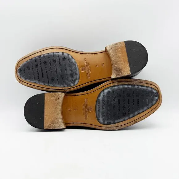 Bruno Magli Mens Tonio Loafer Size 8M Dark Brown Leather Almond Toe Slip On