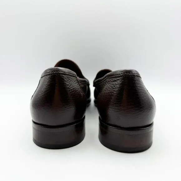 Bruno Magli Mens Tonio Loafer Size 8M Dark Brown Leather Almond Toe Slip On