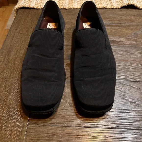 Bruno‎ Magli Prince Mens Dress Loafers Slip On Black Woven Italian Shoes Sz 9M