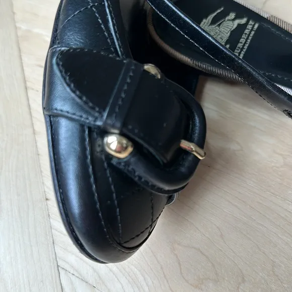 Burberry leather slingback flats size 39.5 black