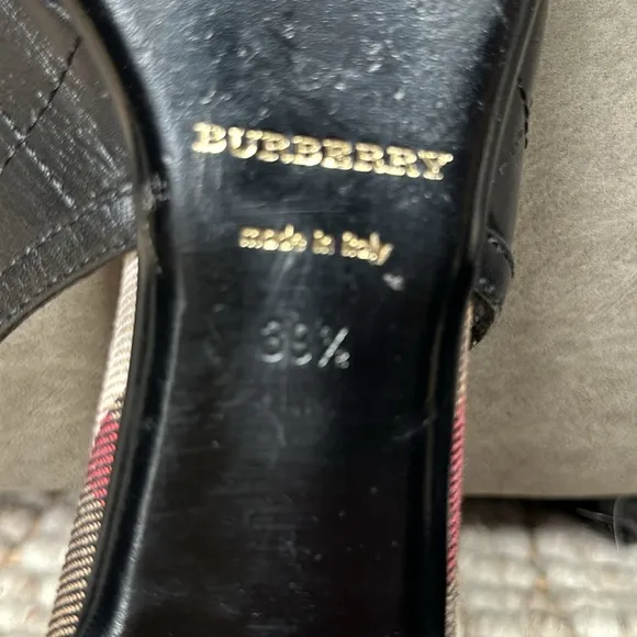 Burberry leather slingback flats size 39.5 black