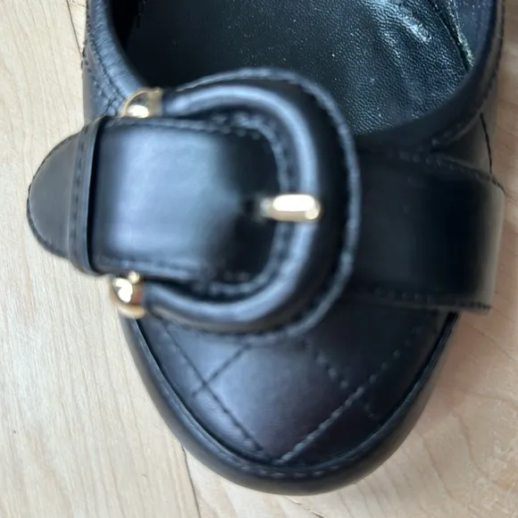 Burberry leather slingback flats size 39.5 black