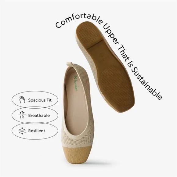 Burudani Women's Jane Knit Square Toe Flats 6.5
