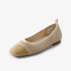 Burudani Women's Jane Knit Square Toe Flats 6.5