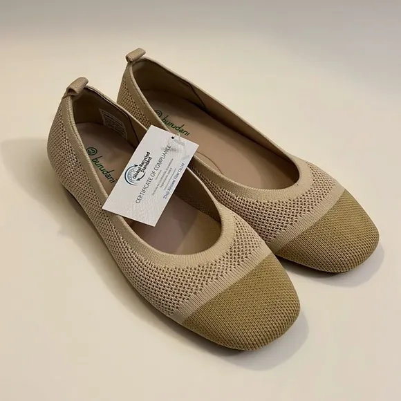 Burudani Women's Jane Knit Square Toe Flats 6.5