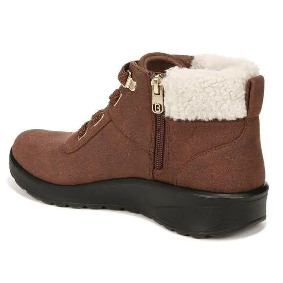 Bzees Garner Machine Washable Shearling Ankle Bootie Sepia 11 NWT IN BOX
