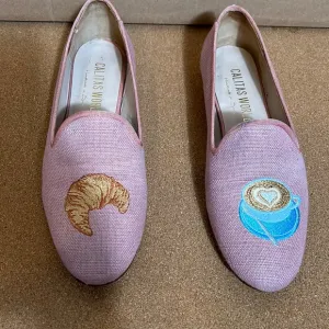 Calitas World Handmade In Spain luxury linen loafers size EU 37 US 5.5