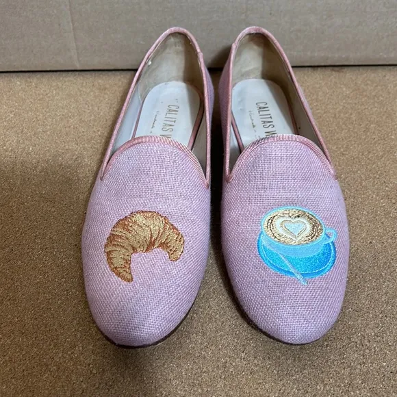 Calitas World Handmade In Spain luxury linen loafers size EU 37 US 5.5