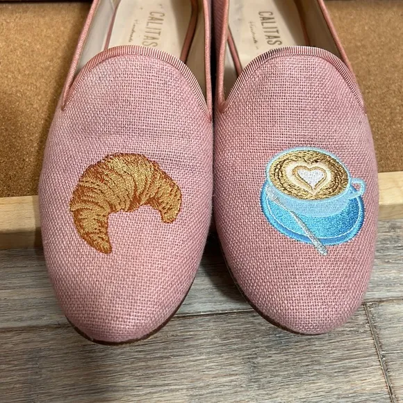 Calitas World Handmade In Spain luxury linen loafers size EU 37 US 5.5