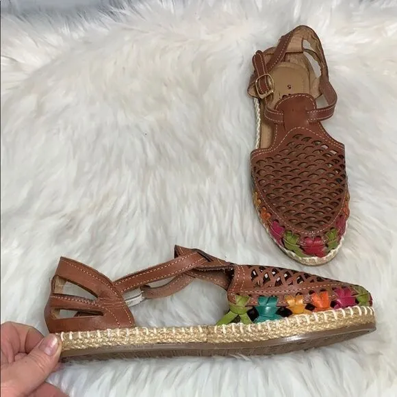 Calvados Venus Woven Leather Espadrilles