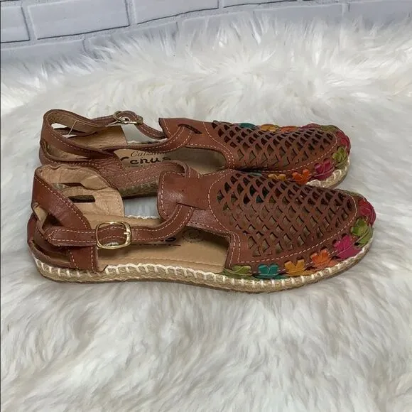 Calvados Venus Woven Leather Espadrilles