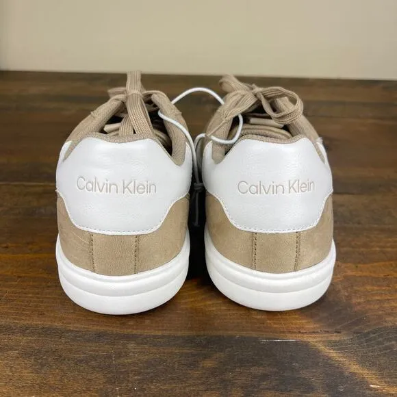 Calvin Klein Glenti Casual Sneakers Men's Size 7.5 Khaki Cream Tan White