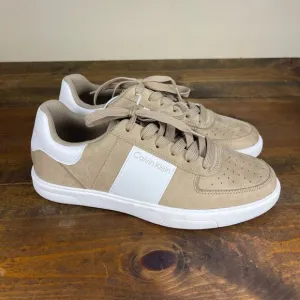 Calvin Klein Glenti Casual Sneakers Men's Size 7.5 Khaki Cream Tan White