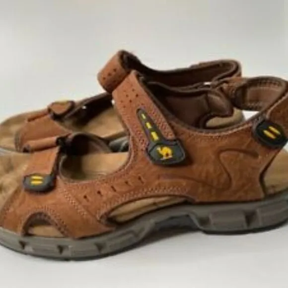 CAMEL CROWN Men Leather Sandals for Outdoor Hiking Walking Beach Sports Size 11