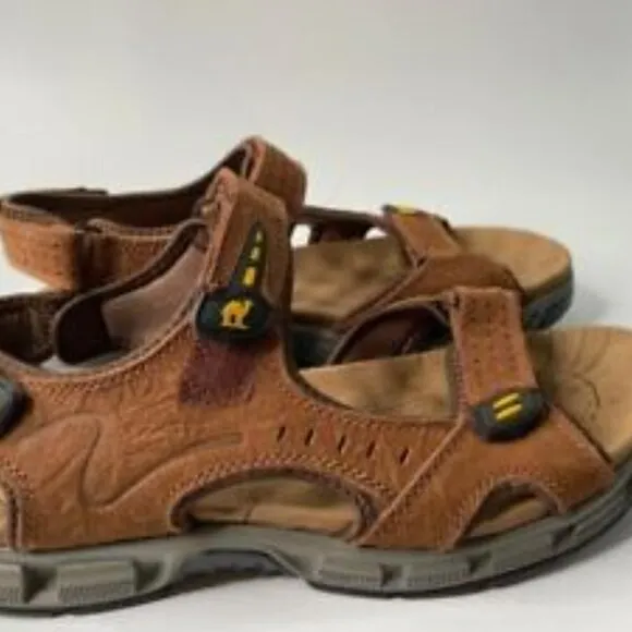 CAMEL CROWN Men Leather Sandals for Outdoor Hiking Walking Beach Sports Size 11