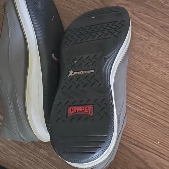 Camper men's Gray Slip-Ons with elastic Straps and Smooth Upper size 44(11US)