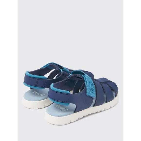 Camper Pelotas Sandals Hook and Loop Closure Kids Blue Footwear