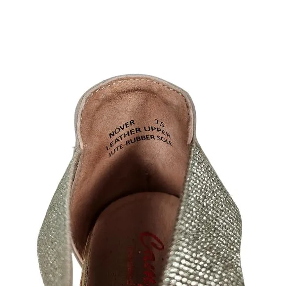 Campesina Womens 7.5 Gold Sandals Suede Espadrille Leather Upper Beach Footwear