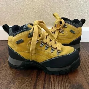 Candies Vintage “Rare” Lace Up Leather Hiking Boots Yellow Women’s Size 6