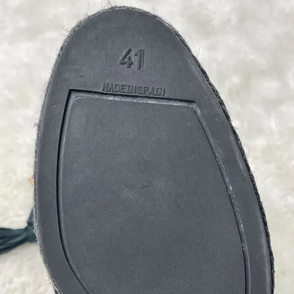 Castaner Women's Black Espadrilles Carina Wedges Strappy Sandals Shoes Size 41