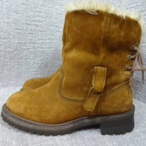CAT Caterpillar Womens Size 9 W Brown Leather Shearling Trappers Boots P304409