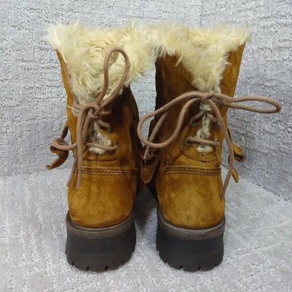 CAT Caterpillar Womens Size 9 W Brown Leather Shearling Trappers Boots P304409