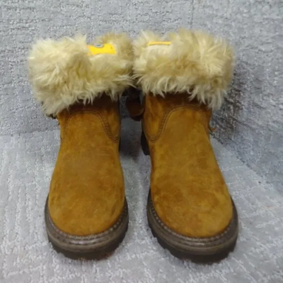 CAT Caterpillar Womens Size 9 W Brown Leather Shearling Trappers Boots P304409