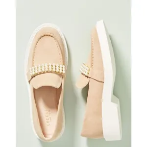 Cecelia New York Rita Platform Loafers in Biege NWOB Size 6