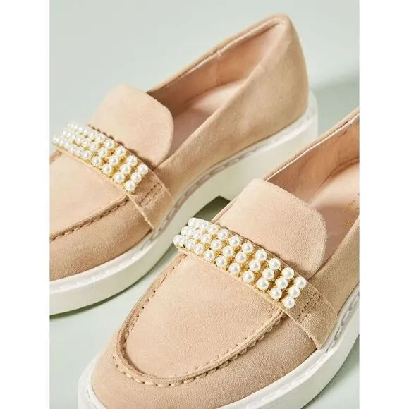 Cecelia New York Rita Platform Loafers in Biege NWOB Size 6
