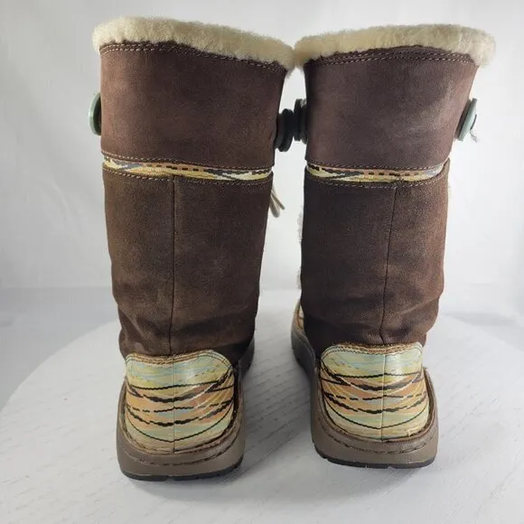 CHACO Belyn Baa Vibram Nurl Brown Shearling Winter Boots Size 7 Women